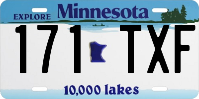 MN license plate 171TXF
