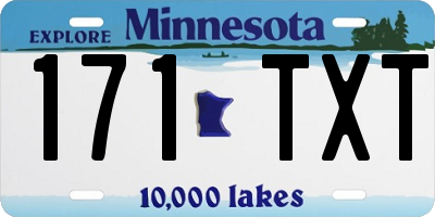 MN license plate 171TXT