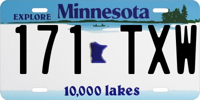 MN license plate 171TXW