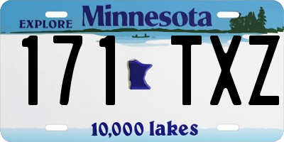 MN license plate 171TXZ