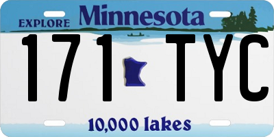 MN license plate 171TYC