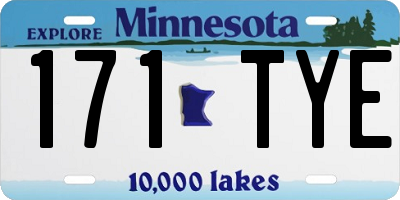 MN license plate 171TYE