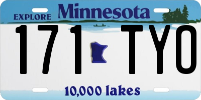 MN license plate 171TYO