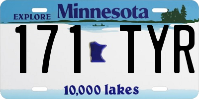 MN license plate 171TYR