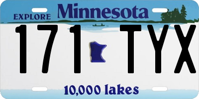 MN license plate 171TYX