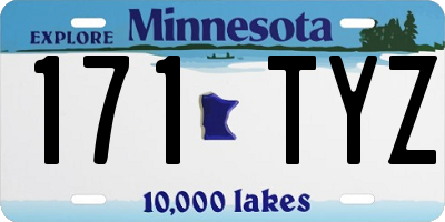 MN license plate 171TYZ