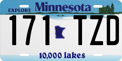 MN license plate 171TZD