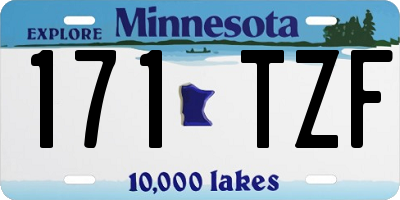 MN license plate 171TZF