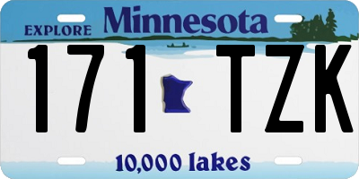 MN license plate 171TZK