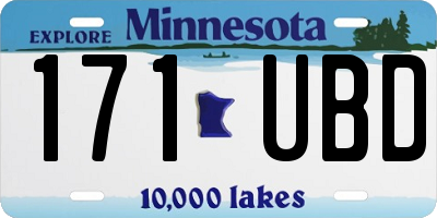 MN license plate 171UBD