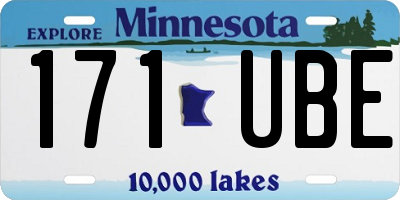 MN license plate 171UBE