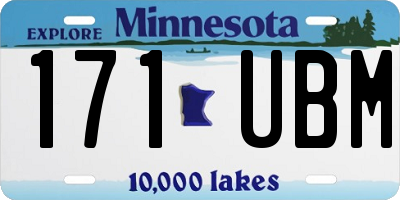 MN license plate 171UBM