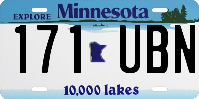MN license plate 171UBN