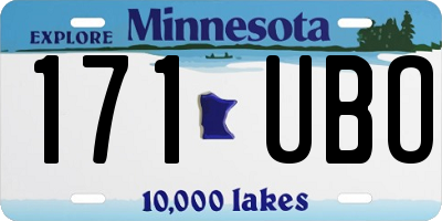 MN license plate 171UBO
