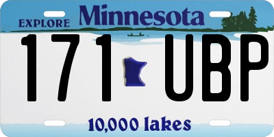 MN license plate 171UBP