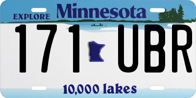 MN license plate 171UBR