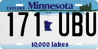 MN license plate 171UBU