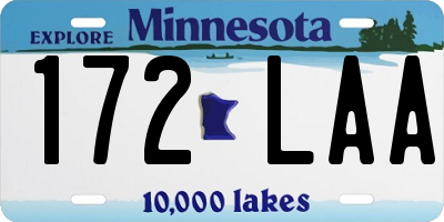 MN license plate 172LAA