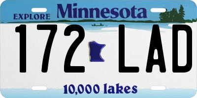 MN license plate 172LAD