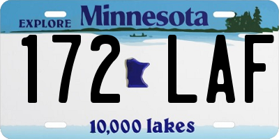 MN license plate 172LAF