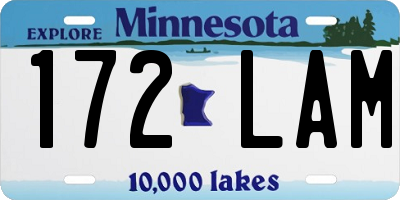 MN license plate 172LAM