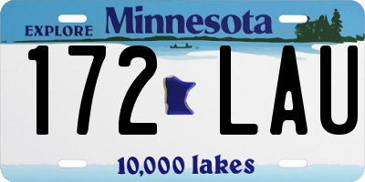 MN license plate 172LAU