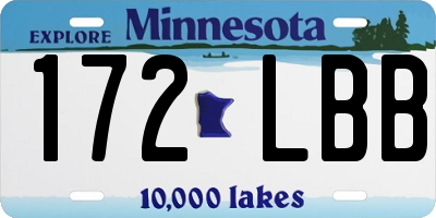MN license plate 172LBB