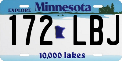 MN license plate 172LBJ