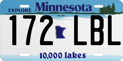MN license plate 172LBL