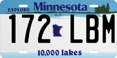 MN license plate 172LBM