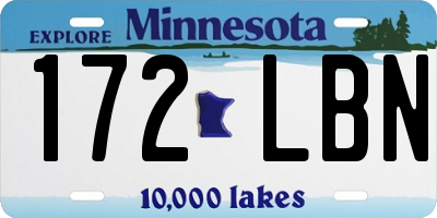 MN license plate 172LBN