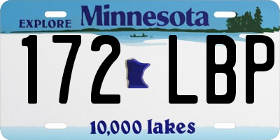 MN license plate 172LBP