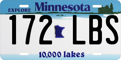 MN license plate 172LBS