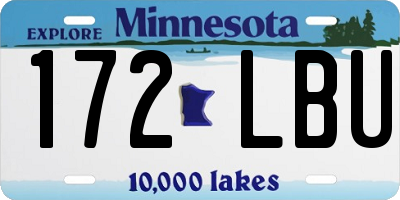 MN license plate 172LBU