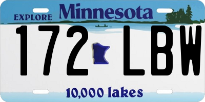 MN license plate 172LBW