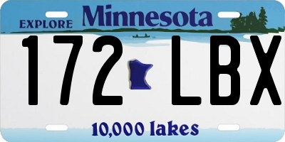 MN license plate 172LBX