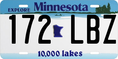MN license plate 172LBZ