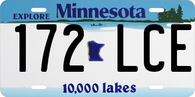 MN license plate 172LCE