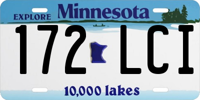 MN license plate 172LCI
