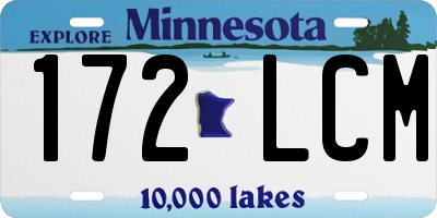 MN license plate 172LCM