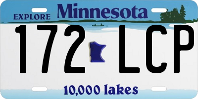 MN license plate 172LCP