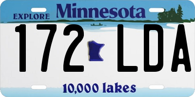 MN license plate 172LDA