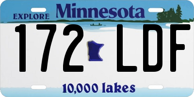 MN license plate 172LDF