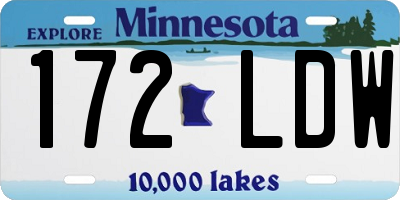 MN license plate 172LDW