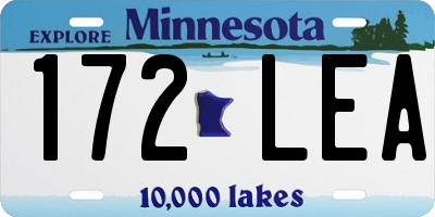 MN license plate 172LEA