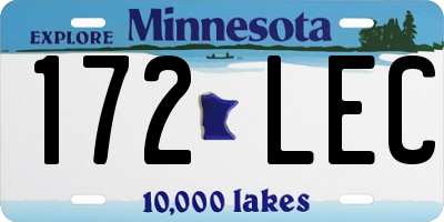 MN license plate 172LEC