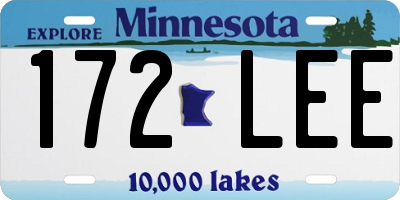 MN license plate 172LEE