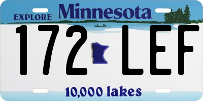 MN license plate 172LEF