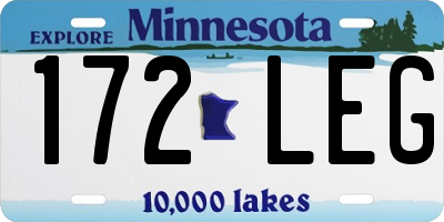 MN license plate 172LEG