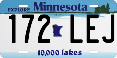 MN license plate 172LEJ
